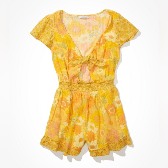 NWT American Eagle Outfitters Yellow Romper Size XL - Picture 2 of 8